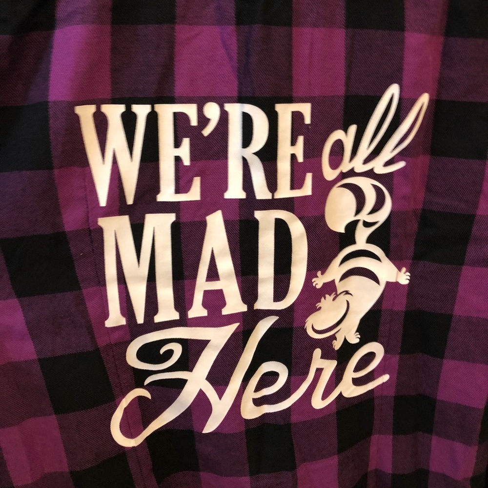 Disney women’s plaid Alice in wonderland blouse
